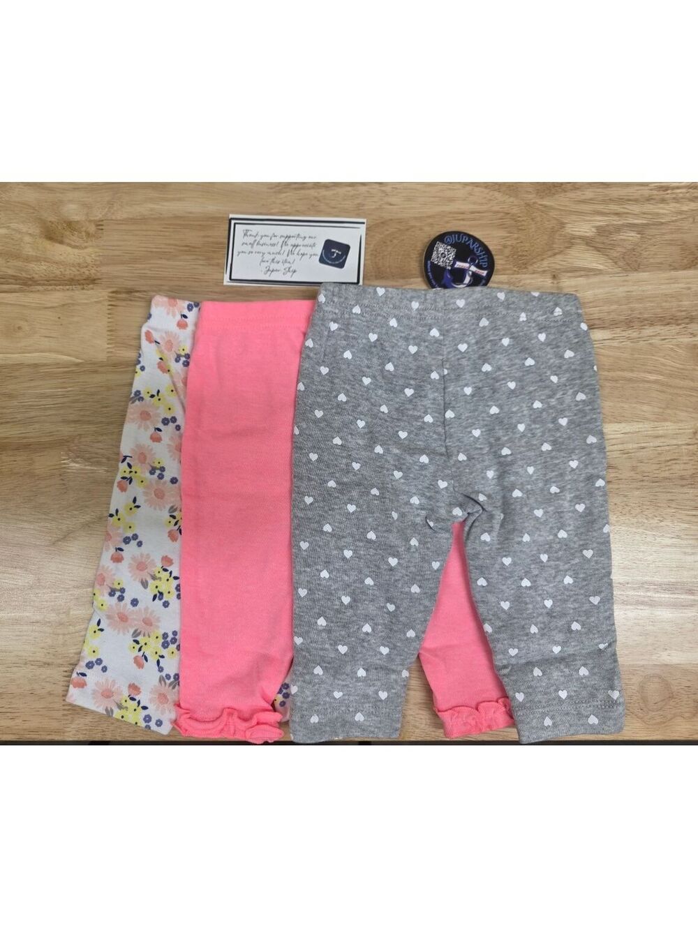 Simple Joys by Carter’s Baby 3‑Pack Pants Navy Grey Dot Pink Floral 0‑3 Months